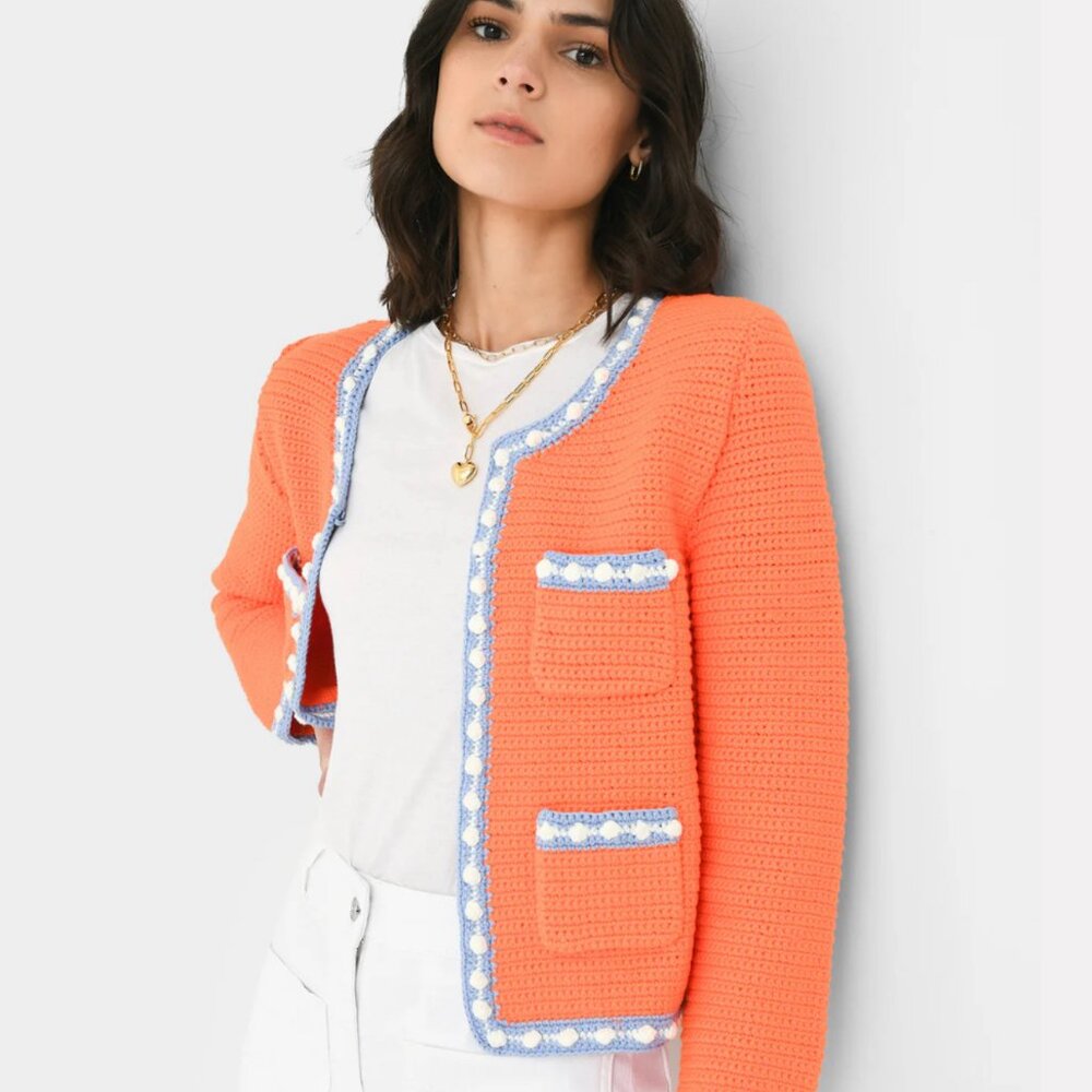 Hunter Bell Russell Sweater, Electric Orange, Size Small $99.00